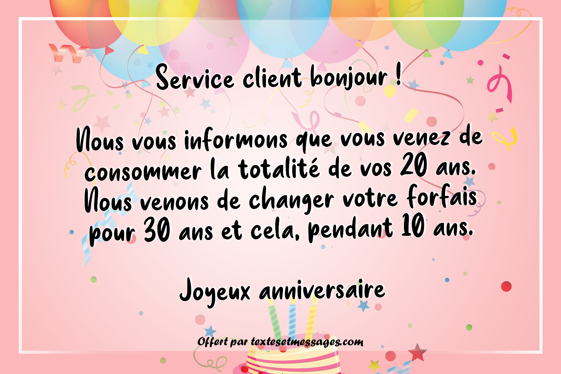 Service client bonjour : 30 ans